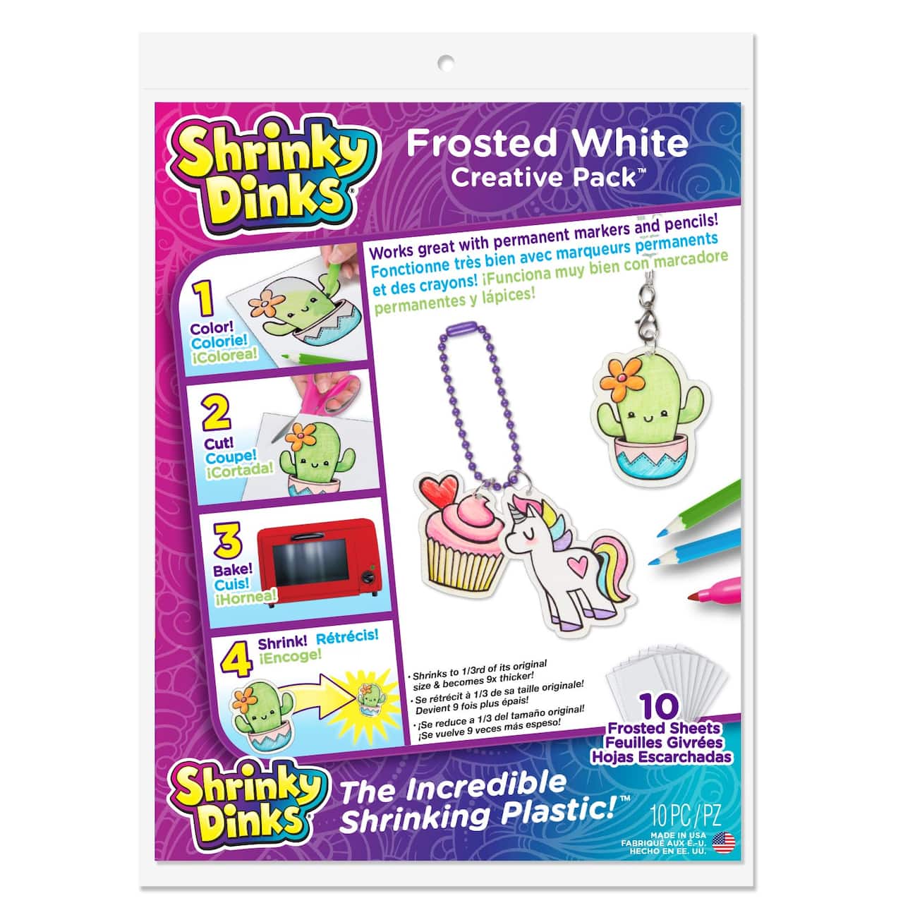 12 Packs: 10 ct. (120 total) Shrinky Dinks® Frosted White Creative